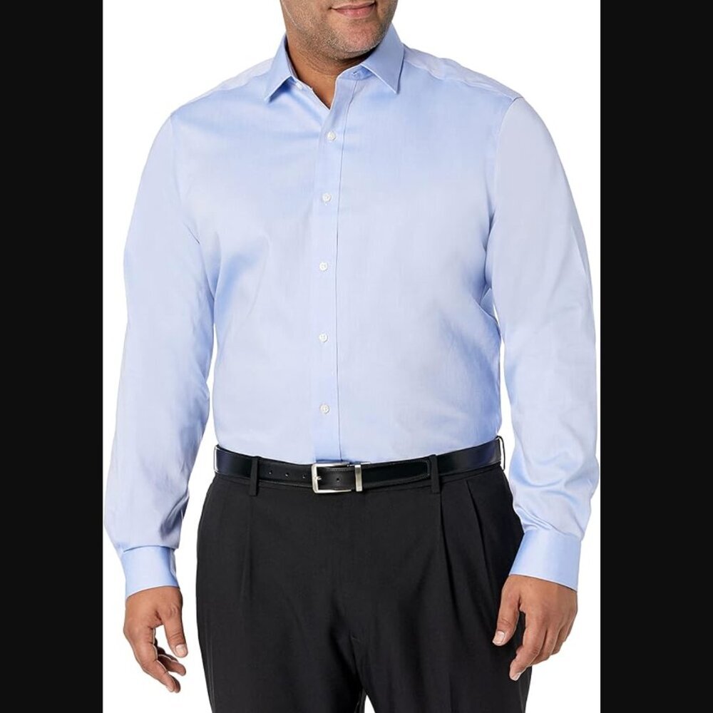 Buttoned Down Dress Shirt 17 34 Classic Spread Collar Solid 100% Supima Cotton